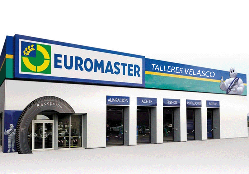 Render de la fachada de Talleres Velasco con el logotipo de Euromaster.